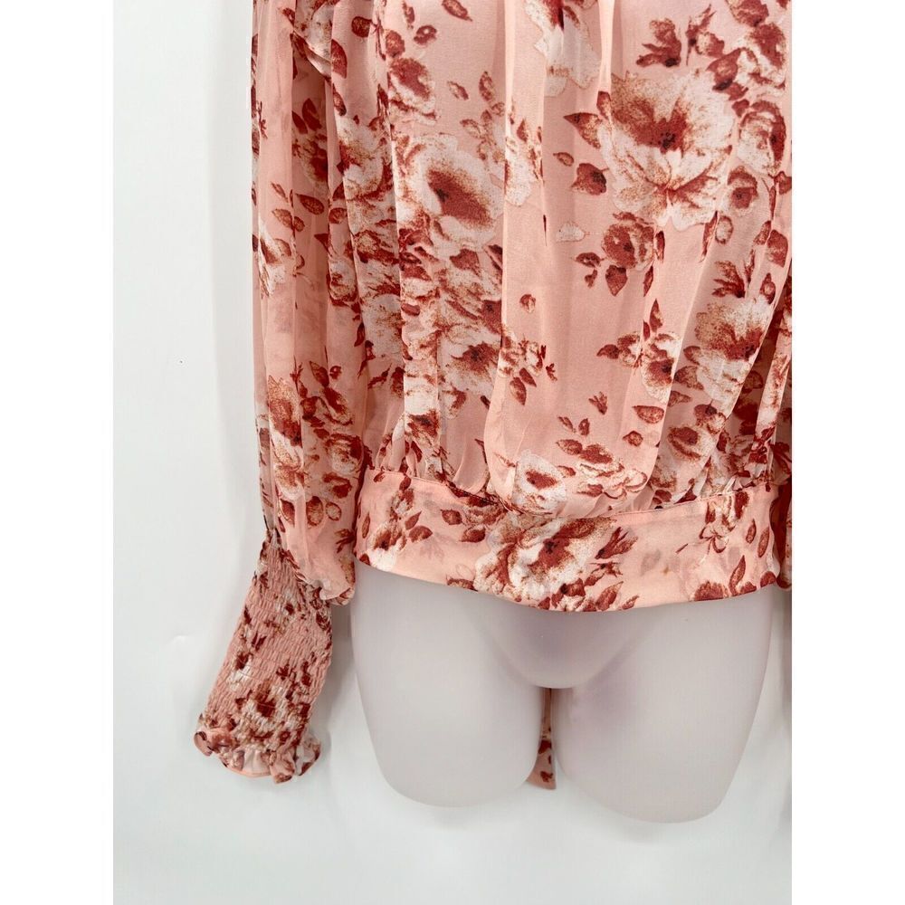 Bardot Remi Blouse Women's Small Long Sleeve Floral Sheer Tie Waist Long Sleeve - Picture 11 of 16